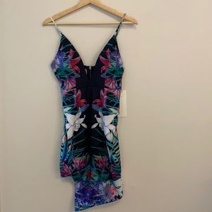 Plunging assymetrical dress